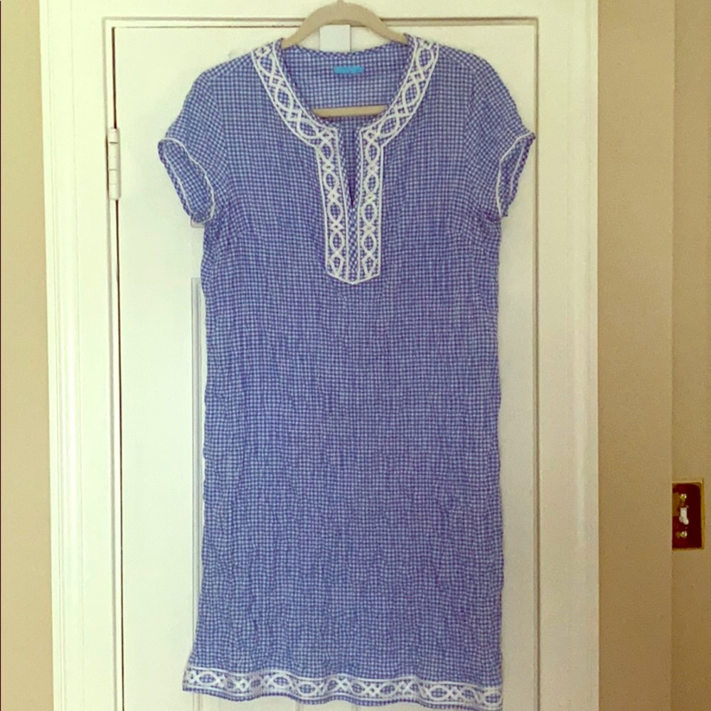 J McLaughlin RhettDress Gingham Embroidery